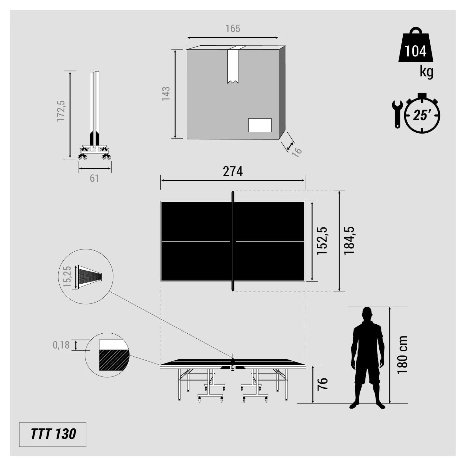 Club Table Tennis Table TTT130 5 Club Table Tennis Table TTT130 - Image 3