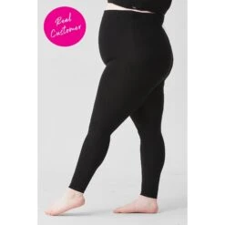 Extra Strong Compression Apple Shape High Waisted Leggings, Short Length, Black