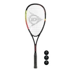 Dunlop Blaze Inferno Squash Racket & 3 Squash Balls