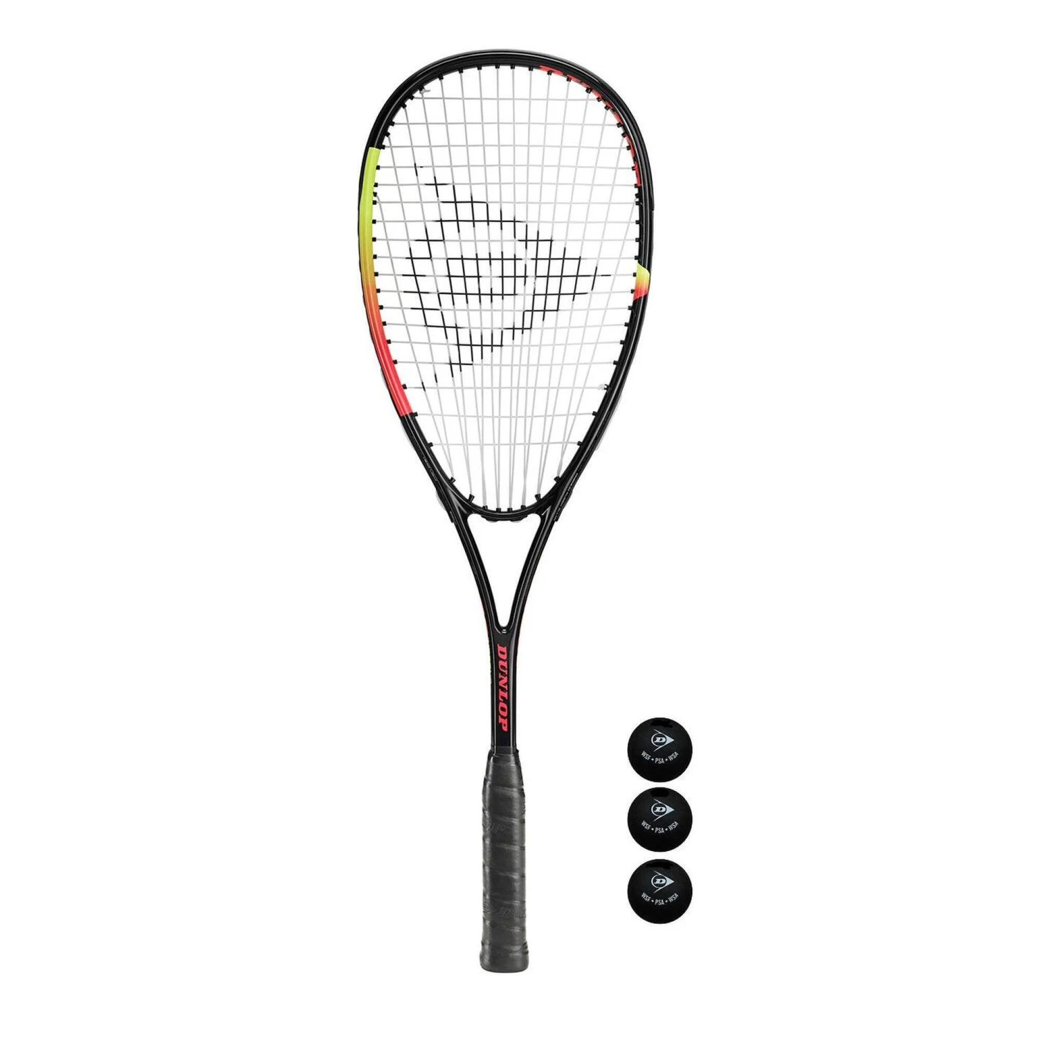 Dunlop Blaze Inferno Squash Racket & 3 Squash Balls 3 Dunlop Blaze Inferno Squash Racket & 3 Squash Balls