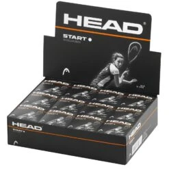 Head Start Single Dot Squash Balls (Pack Of 12) (Black)