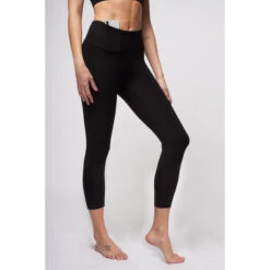 Extra Strong Compression Waisted Cropped Leggings With Figure Firming Black