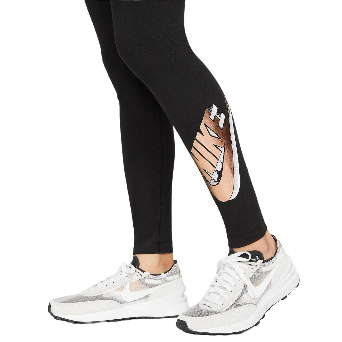 Nike Womens/Ladies Essential Printed High Waist Sports Leggings (Black) 5 Nike Womens/Ladies Essential Printed High Waist Sports Leggings (Black) - Image 3