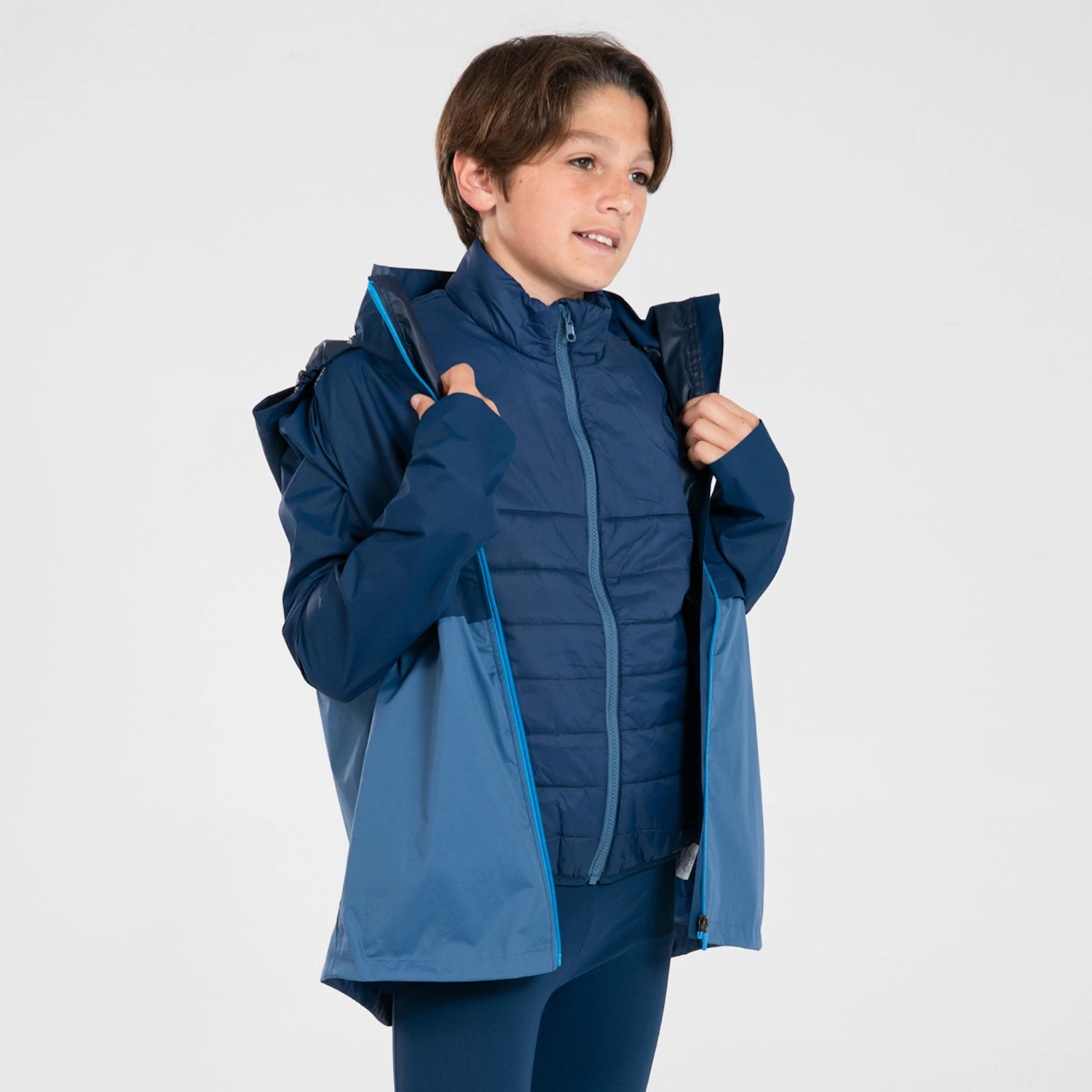 KIDS' WATERPROOF RUNNING JACKET WITH DETACHABLE LAYER - KIPRUN 3 IN 1 5 KIDS' WATERPROOF RUNNING JACKET WITH DETACHABLE LAYER - KIPRUN 3 IN 1 - Image 3