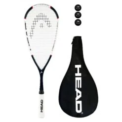 HEAD Nano Ti 115 Squash Racket, Includes Protective Covers & 3 Squash Balls