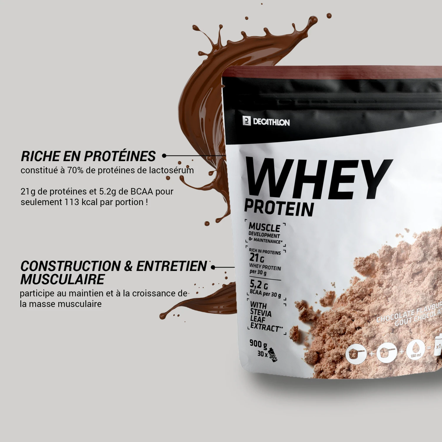 Whey Protein 900 G - Chocolate 4 Whey Protein 900 G - Chocolate - Image 2
