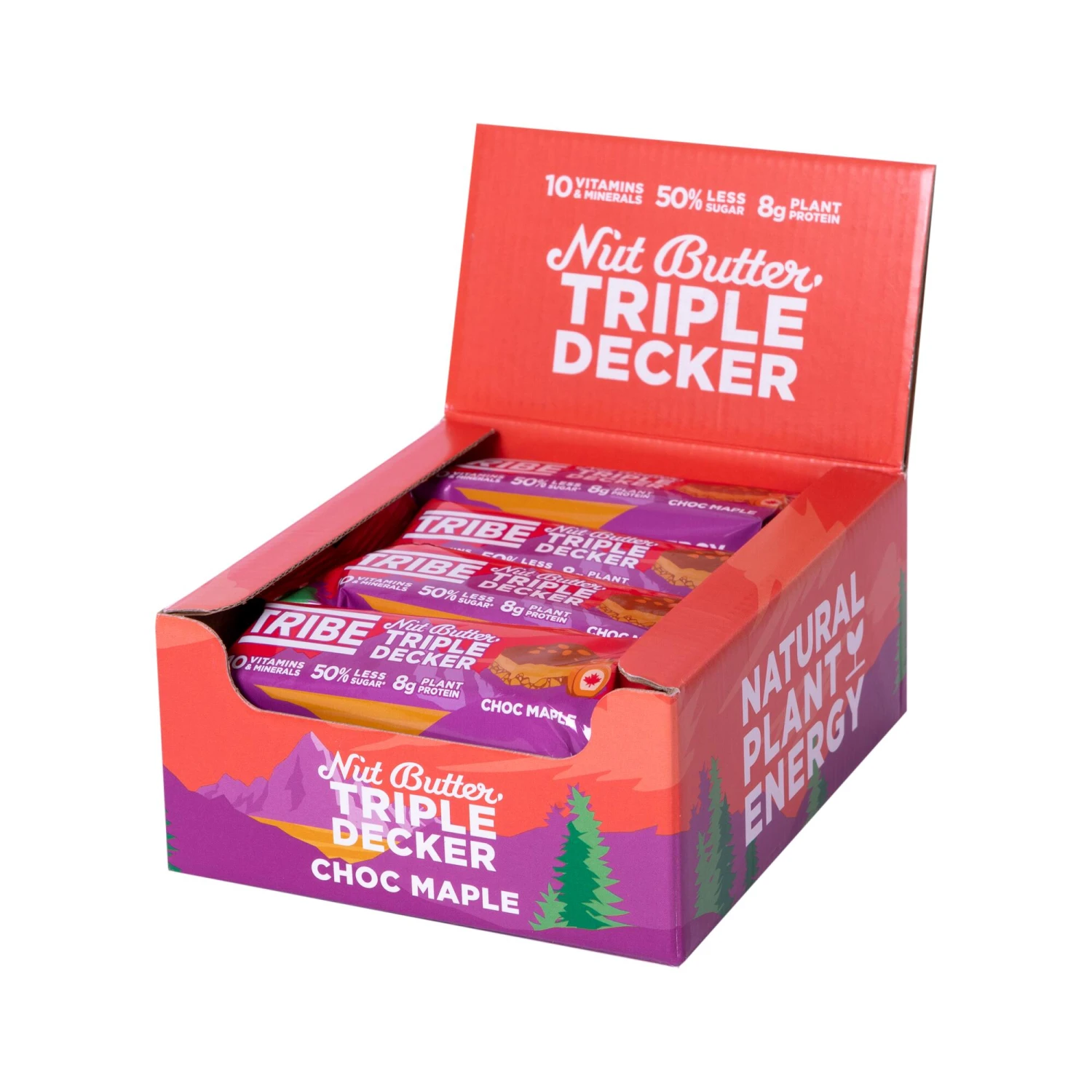 Plant Protein Bars - Choc Maple Triple Decker - V, GF, DF (12 X 40g) 3 Plant Protein Bars - Choc Maple Triple Decker - V, GF, DF (12 X 40g)