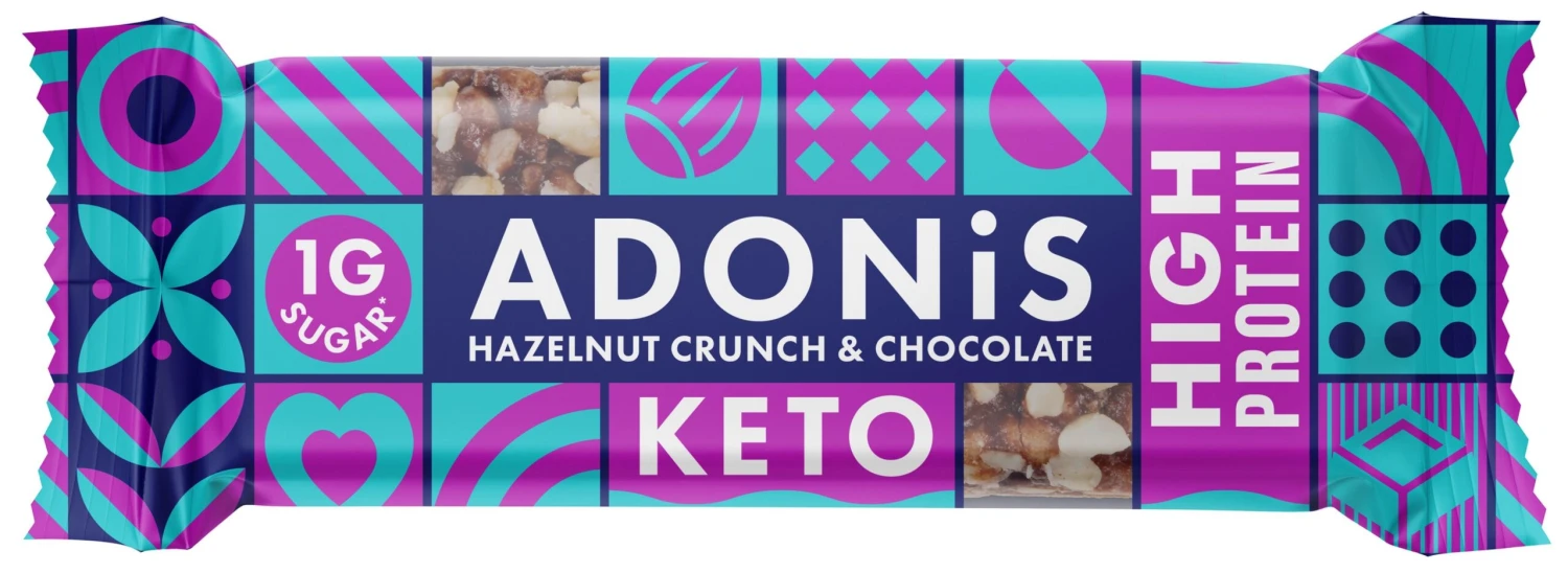 Adonis Keto Protein Bar Hazelnut Crunch & Chocolate 16x45g 3 Adonis Keto Protein Bar Hazelnut Crunch & Chocolate 16x45g