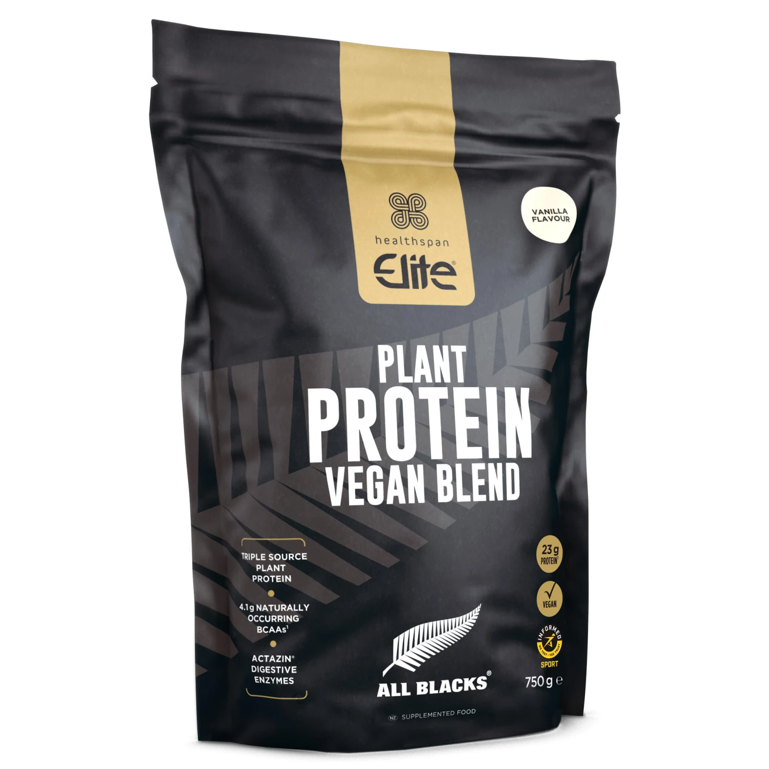 Healthspan Elite All Blacks Plant Protein Vegan Blend 750g Vanilla Vegan 3 Healthspan Elite All Blacks Plant Protein Vegan Blend 750g Vanilla Vegan