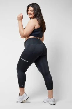 Reflective Side Pocket Leggings With Thermal Brushed Fabric Black -Sports Shop k42beef9e15ca30b906a87ca1ffc7b6cd