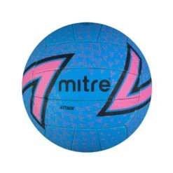 Mitre Attack 18 Panel Netball (Blue/Pink/Black)