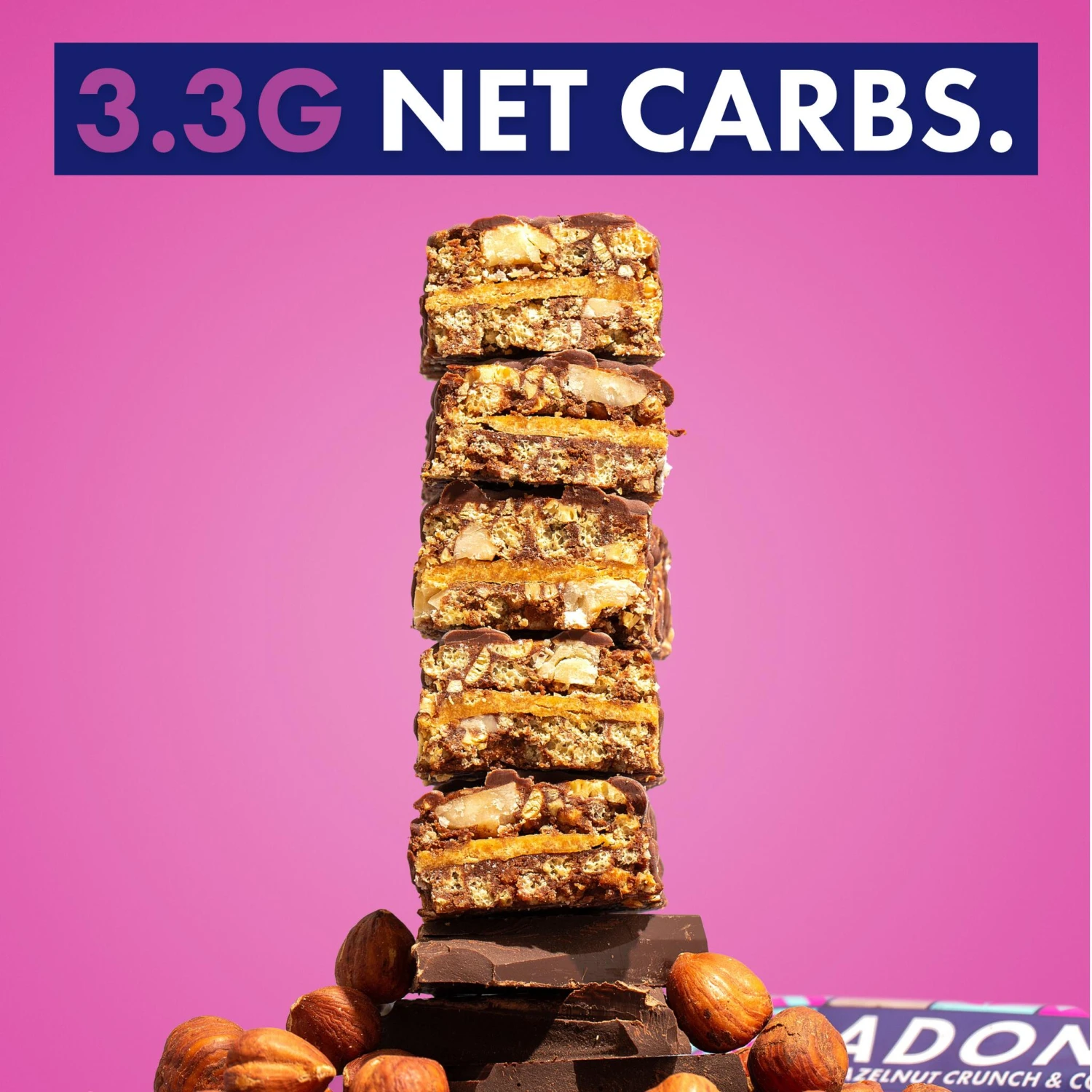 Adonis Keto Protein Bar Hazelnut Crunch & Chocolate 16x45g 4 Adonis Keto Protein Bar Hazelnut Crunch & Chocolate 16x45g - Image 2