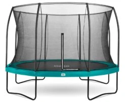 14ft Salta Green Round Comfort Edition Trampoline With Enclosure