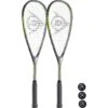 Dunlop Blaze Pro 5.0 Twin Pack Squash Racket Set, Inc 3 Squash Balls -Sports Shop k512c282b73888defd394d4496b9222e6