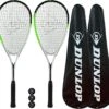 Dunlop Hyper Lite Max Squash Racket Twin Pack, Inc Covers & 3 Squash Balls -Sports Shop k54d3c4c20944fcc6963cc66a9f63bf2f