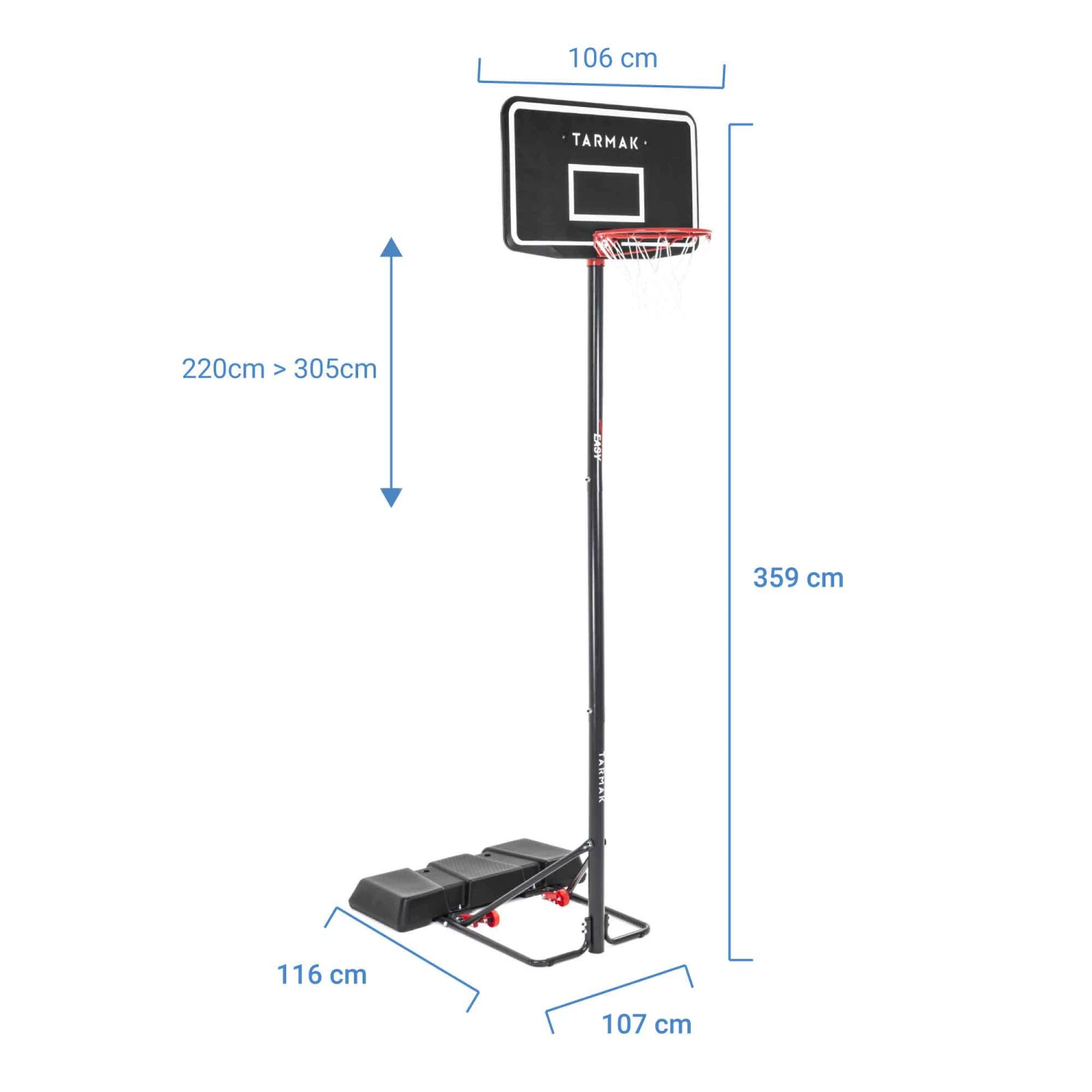 B100 Easy Kids'/Adult Basketball Basket 2.2m To 3.05m Tool 5 B100 Easy Kids'/Adult Basketball Basket 2.2m To 3.05m Tool - Image 3