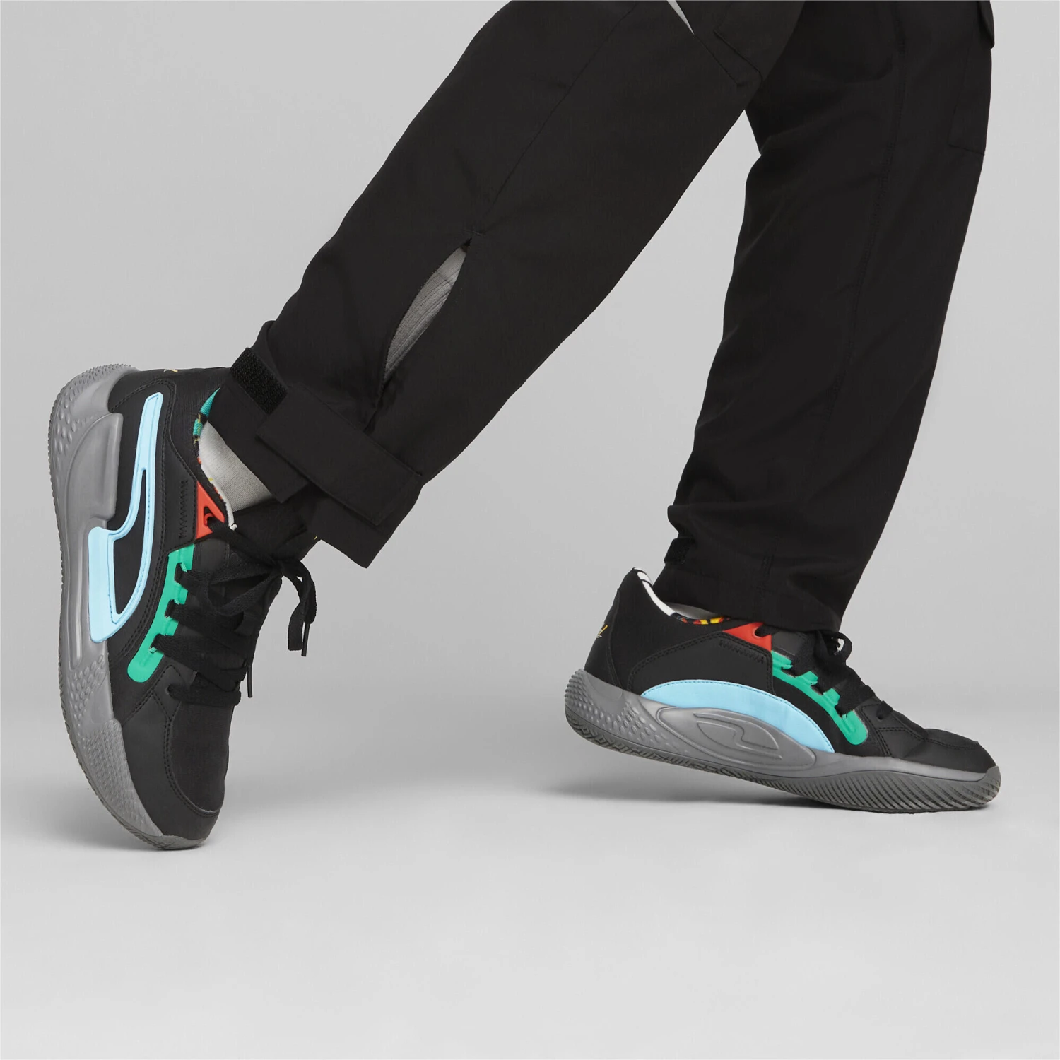 PUMA Unisex Court Rider Chaos Black Basketball Shoes - Black 5 PUMA Unisex Court Rider Chaos Black Basketball Shoes - Black - Image 3