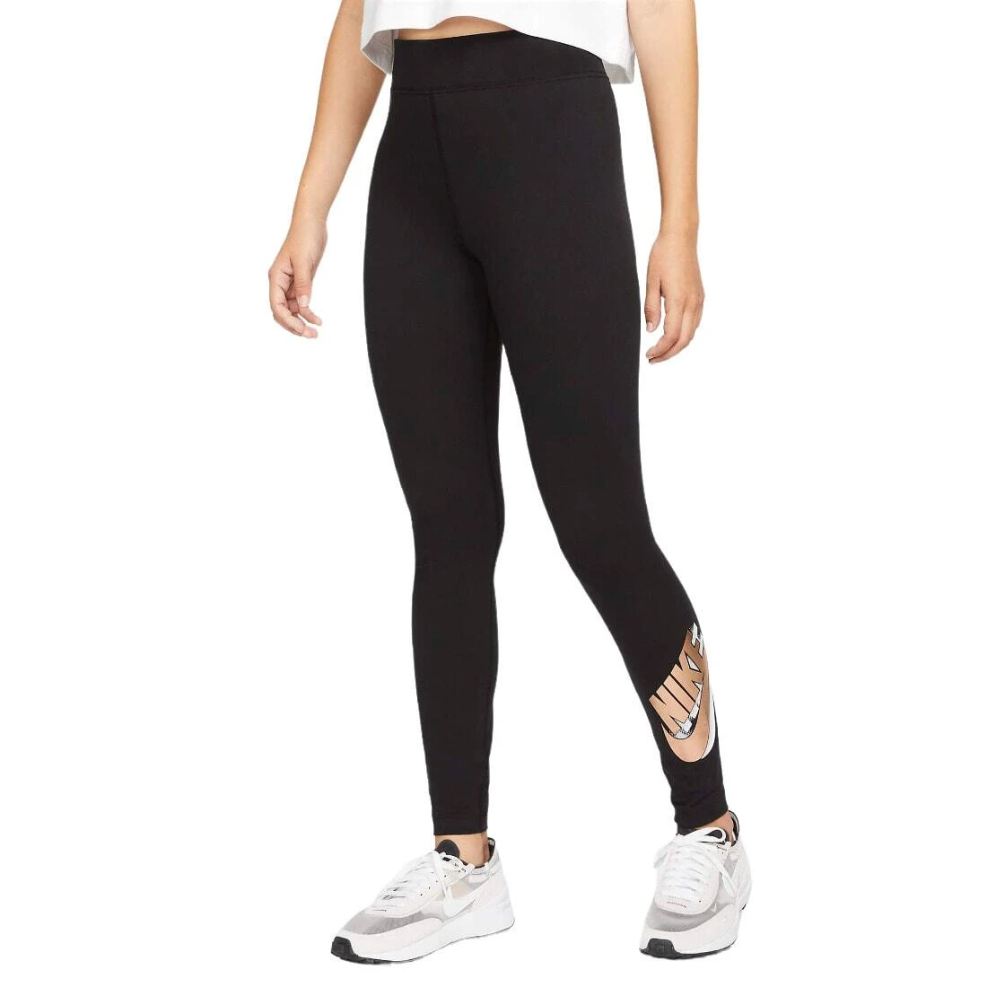 Nike Womens/Ladies Essential Printed High Waist Sports Leggings (Black) 3 Nike Womens/Ladies Essential Printed High Waist Sports Leggings (Black)