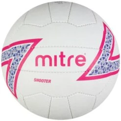 Mitre Shooter Netball (White/Pink/Blue)