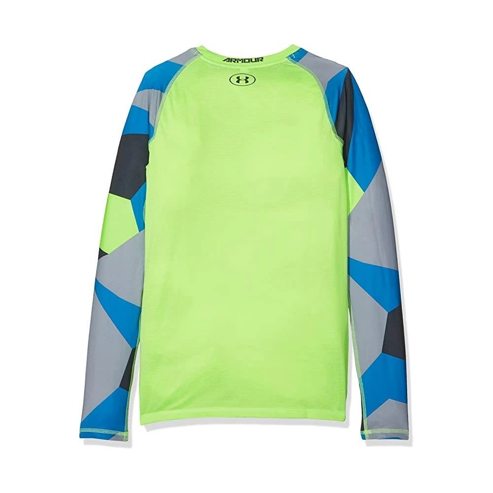 Under Armour HeatGear Novelty Kids Long Sleeve Baselayer Green/Blue/Grey 4 Under Armour HeatGear Novelty Kids Long Sleeve Baselayer Green/Blue/Grey - Image 2