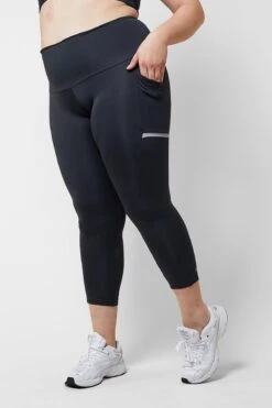 Reflective Side Pocket Leggings With Thermal Brushed Fabric Black -Sports Shop k67c58b159a0eb43408739f0a50886bf6