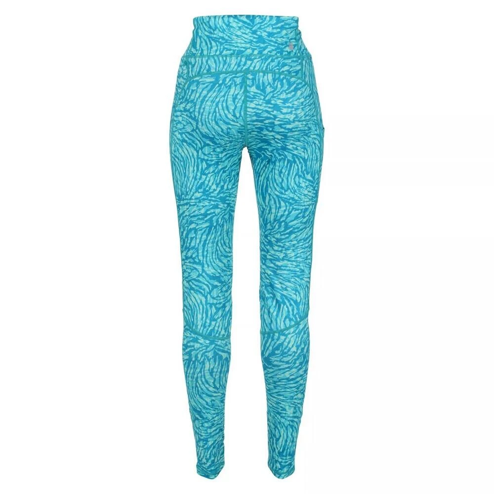 Regatta Womens/Ladies Holeen II Animal Print Leggings (Enamel Blue) 4 Regatta Womens/Ladies Holeen II Animal Print Leggings (Enamel Blue) - Image 2