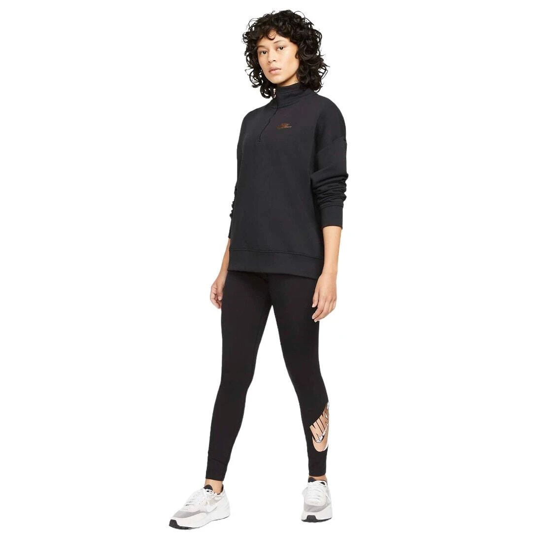 Nike Womens/Ladies Essential Printed High Waist Sports Leggings (Black) 6 Nike Womens/Ladies Essential Printed High Waist Sports Leggings (Black) - Image 4