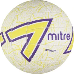 Mitre Intercept Netball (White/Yellow/Purple) -Sports Shop k86097b3221fee6a817171c54adb19ef6