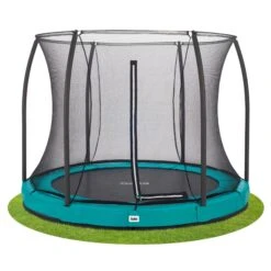 10ft Salta Green Comfort Edition InGround Round Trampoline With Enclosure