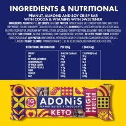 Adonis Keto Protein Bar Peanut Butter & Chocolate 16x45g -Sports Shop ka033769390a142b3abfd4473f6cfdb8b