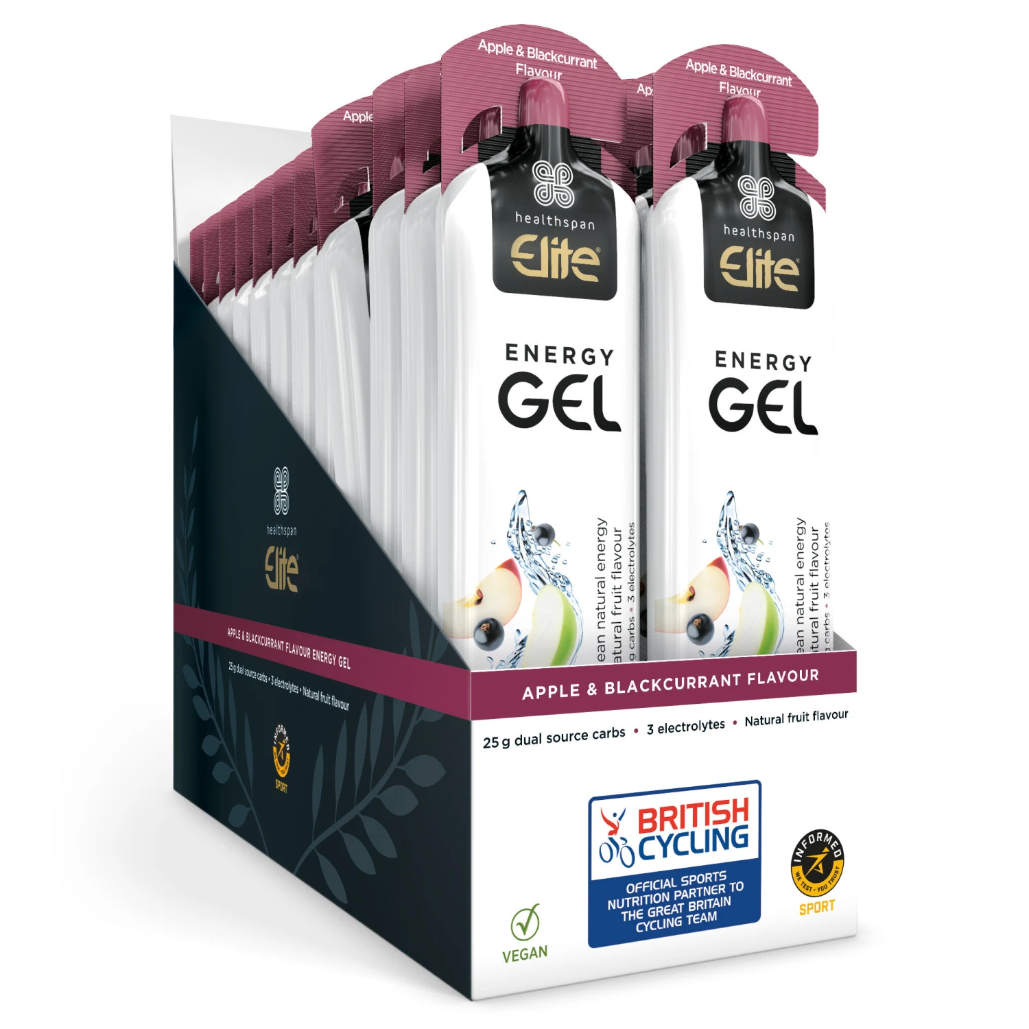 Healthspan Elite Energy Gel Apple & Blackcurrant 24 Sachets 3 Healthspan Elite Energy Gel Apple & Blackcurrant 24 Sachets