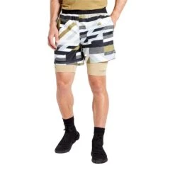 Dare 2b Mens Henry Holland Psych Up Hero Stripes Training Shorts (Slate Green)