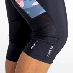 Dare 2b Womens/Ladies Worldly Gel Capri Leggings (Black/Powder Pink) -Sports Shop kaddeb8ff547a059fc8ca4d15878d3fd0