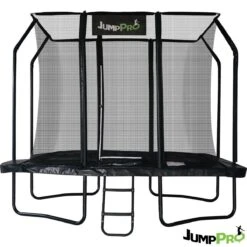 12ft X 8ft JumpPRO™ Xcel Black Rectangular Trampoline With Enclosure