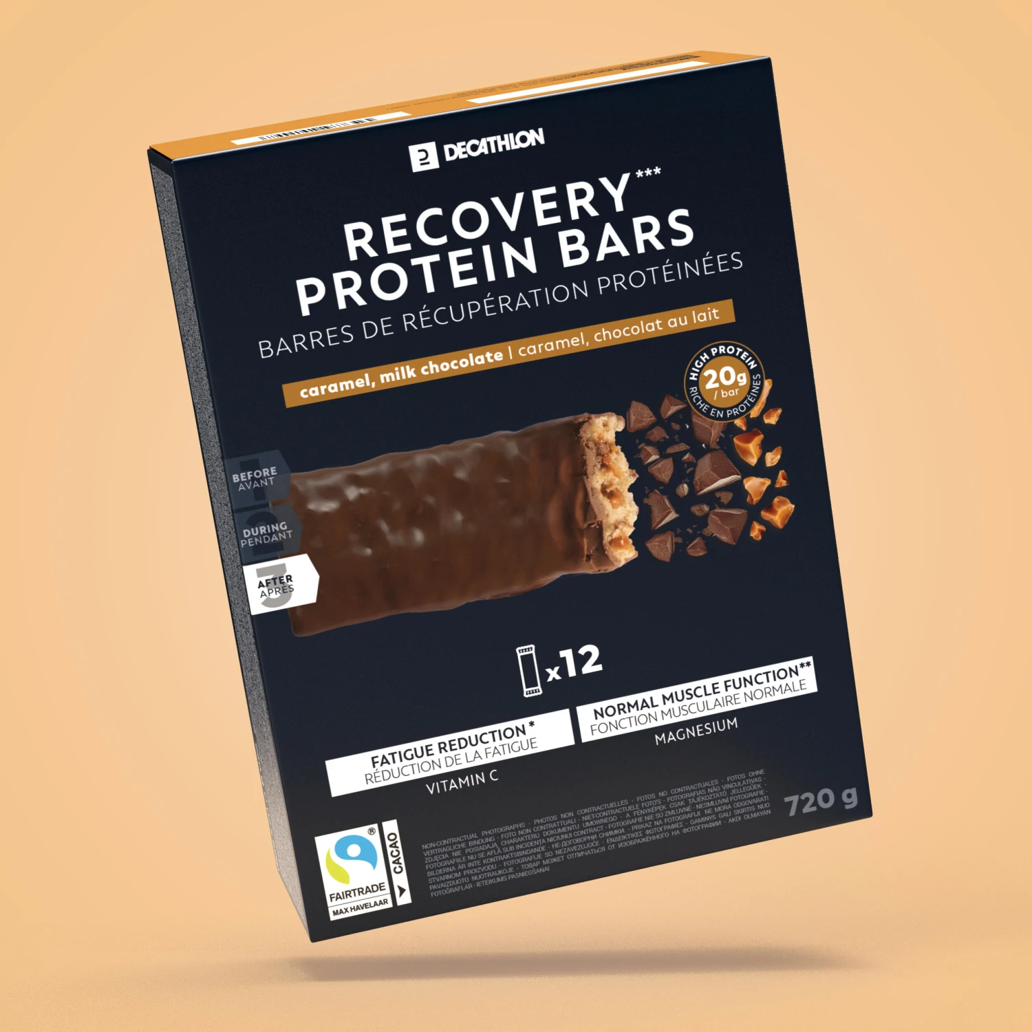 Decathlon Protein Recovery Bar *12 Chocolate / Caramel 3 Decathlon Protein Recovery Bar *12 Chocolate / Caramel