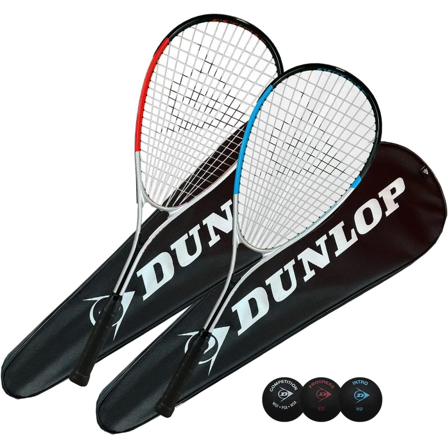 Dunlop Hyper Squash Racket Deluxe Squash Set, Inc Full Length Protective Covers 3 Dunlop Hyper Squash Racket Deluxe Squash Set, Inc Full Length Protective Covers