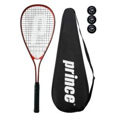 Prince Power Warrior Ti Squash Racket, Inc Protective Cover & 3 Squash Balls