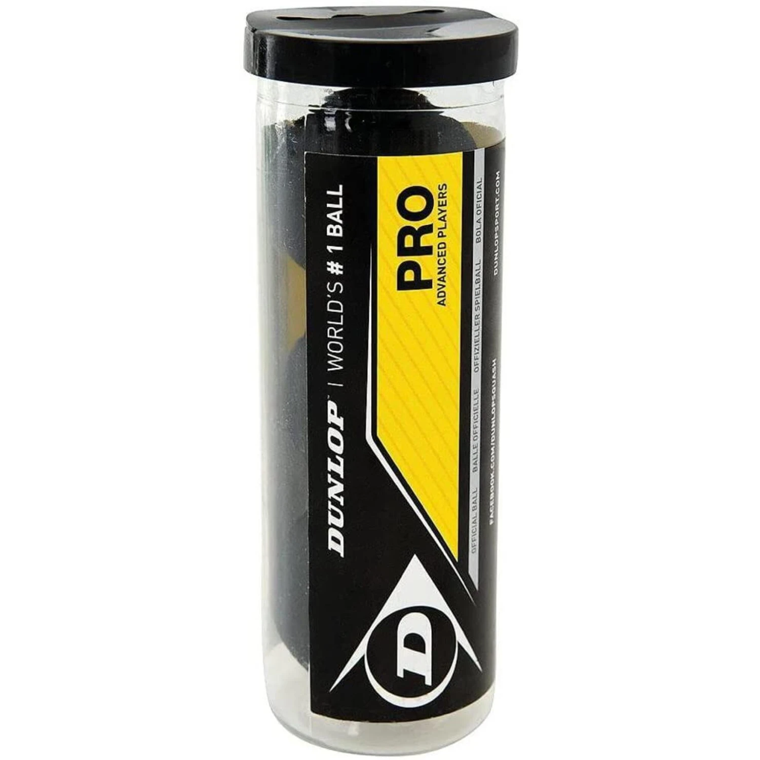Dunlop Pro Squash 3 Ball Tube 3 Dunlop Pro Squash 3 Ball Tube