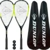 Dunlop Hypermax Pro Squash Racket Twin Set Inc Covers & 3 Squash Balls -Sports Shop kdc25994111b6b8b9fd937ed65888d5d6