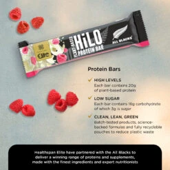 Healthspan Elite All Blacks Plant-Based Protein Bar White Chocolate & Raspberry -Sports Shop ke026c853c402886285dc0d91c22c1302
