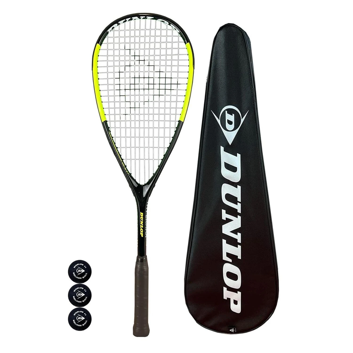 Dunlop Hypermax Pro Squash Racket, Inc Full Protective Cover & 3 Squash Balls 3 Dunlop Hypermax Pro Squash Racket, Inc Full Protective Cover & 3 Squash Balls