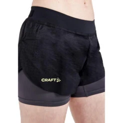Craft Womens/Ladies CTM Distance 2 In 1 Shorts (Black/Granite) -Sports Shop kf2f1efac5c1d4672a895084d5d9a6ec5