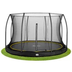 12ft Salta Black Comfort Edition InGround Round Trampoline With Enclosure