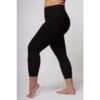 Extra Strong Compression Curve Cropped Leggings With Waisted Tummy Control Black