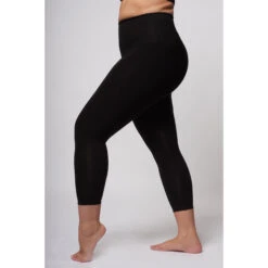 Extra Strong Compression Curve Cropped Leggings With Waisted Tummy Control Black